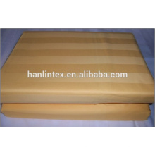 100% Algodón Stripe tela Lavable White BedSheets Custom Hotel Linens Venta al por mayor